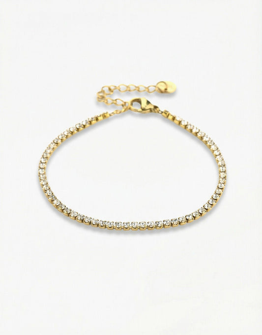 Gouden Smalle Zirkonia Tennis - Armband - Olivia & Kate
