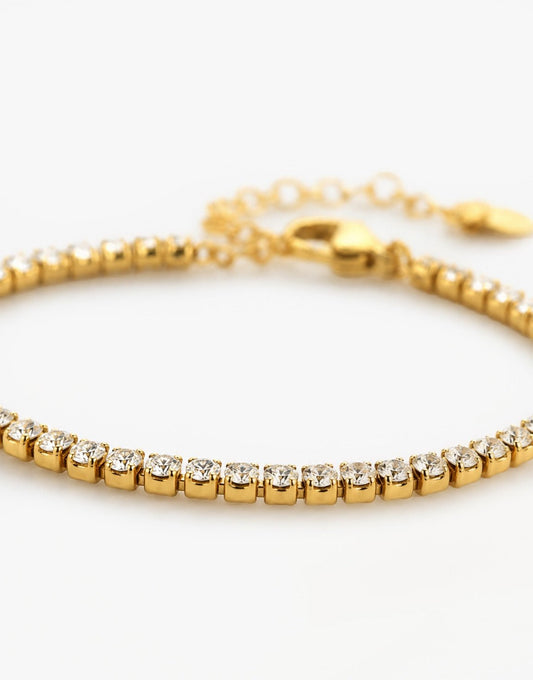 Gouden Smalle Zirkonia Tennis - Armband - Olivia & Kate
