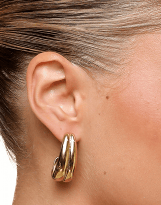 Gouden Statement Dubbele Ring - Oorbellen - Olivia & Kate