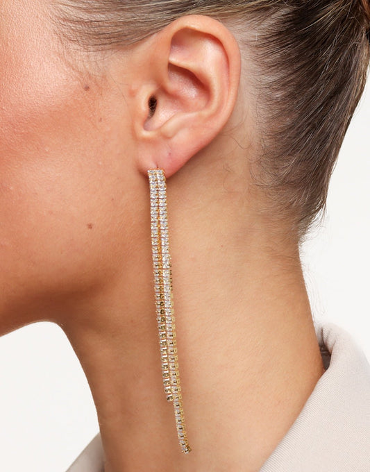 Gouden Strass Stenen - Oorbellen - Olivia & Kate