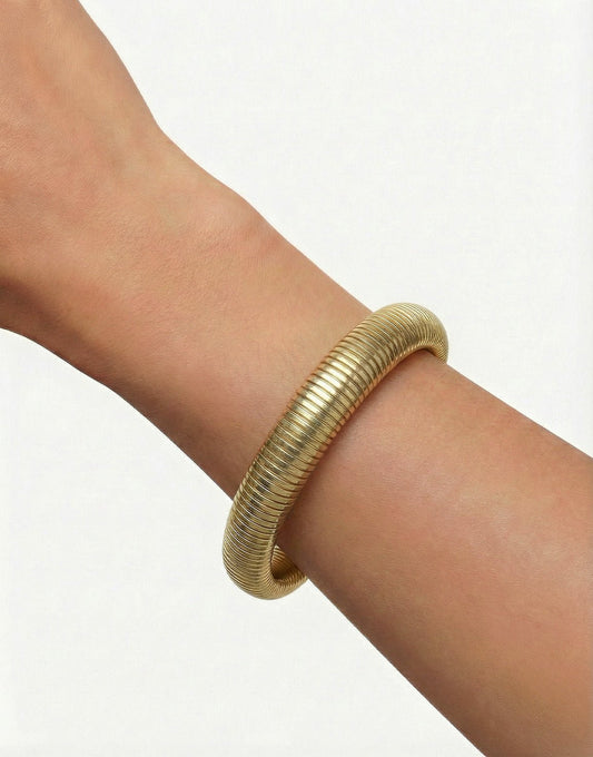 Gold Stretchy Round - Bracelet - Olivia & Kate