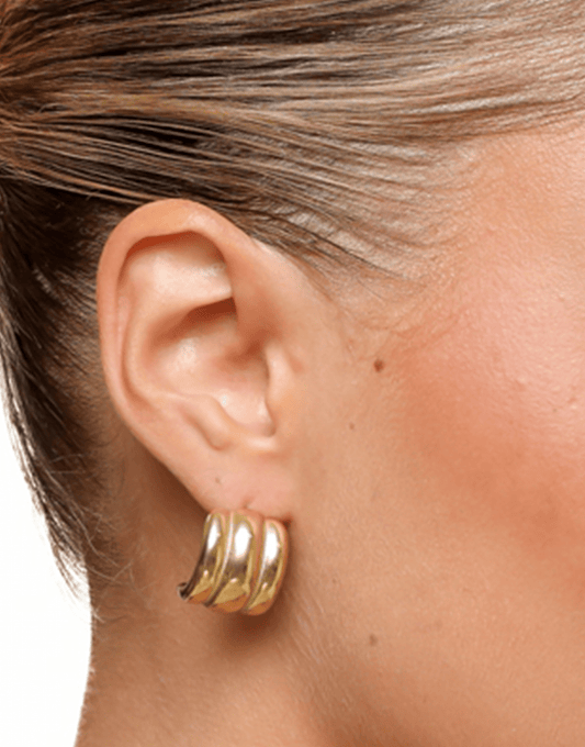 Gouden Triple Statement - Oorbellen - Olivia & Kate