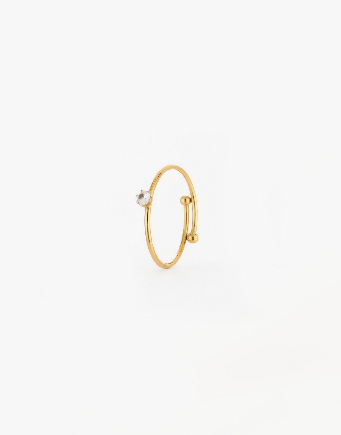 Gouden Verstelbare Gedraaide Zirkonia - Ring - Olivia & Kate