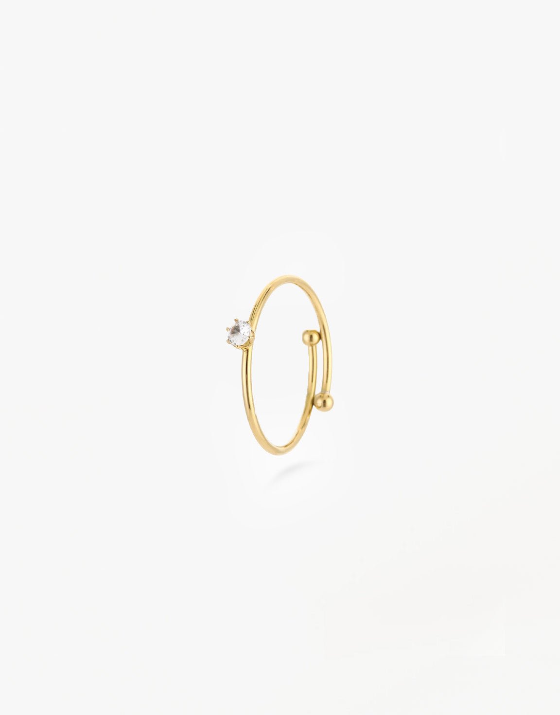 Gouden Verstelbare Gedraaide Zirkonia - Ring - Olivia & Kate