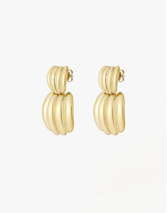 Gouden Vier Dubbele Ring - Oorbellen - Olivia & Kate