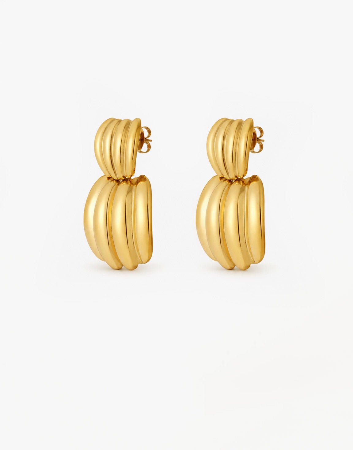 Gouden Vier Dubbele Ring - Oorbellen - Olivia & Kate