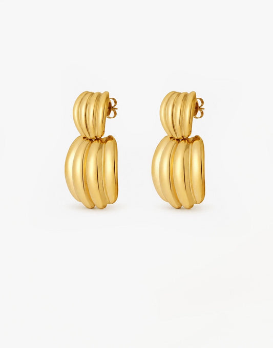 Gouden Vier Dubbele Ring - Oorbellen - Olivia & Kate