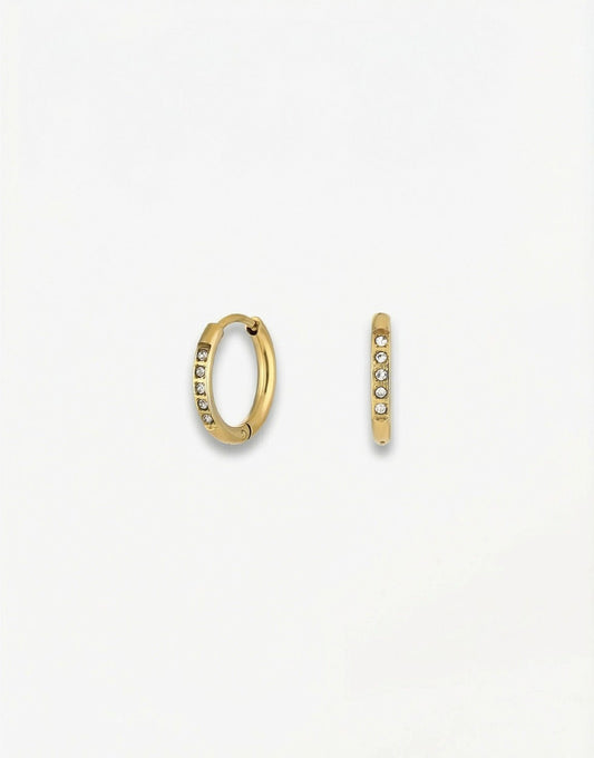 Gold Zirconia Basic Hoop - Earrings - Olivia & Kate