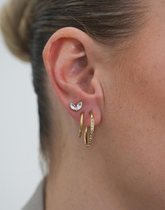 Gouden Zirkonia Basic Hoop - Oorbellen - Olivia & Kate