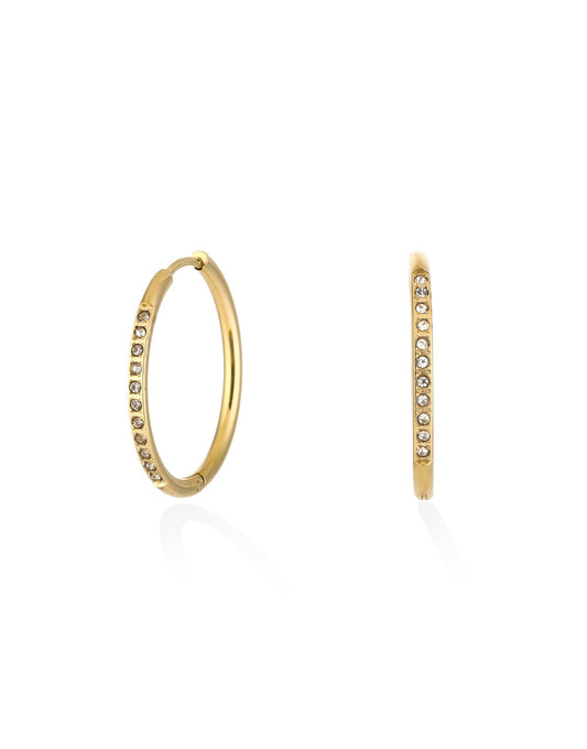 Gouden Zirkonia Basic Hoop - Oorbellen - Olivia & Kate