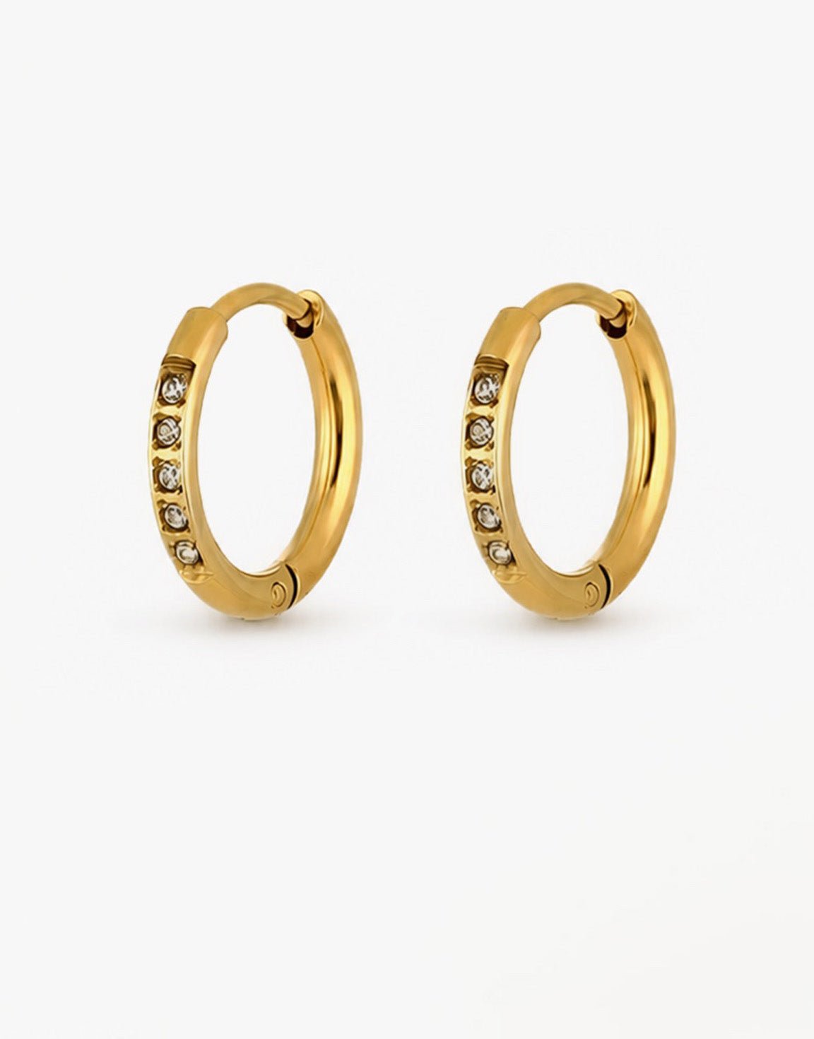 Gouden Zirkonia Basic Hoop - Oorbellen - Olivia & Kate