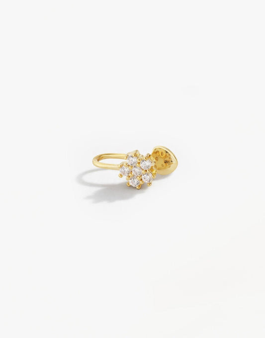 Gouden Zirkonia Bloem - Ear Cuff - Olivia & Kate