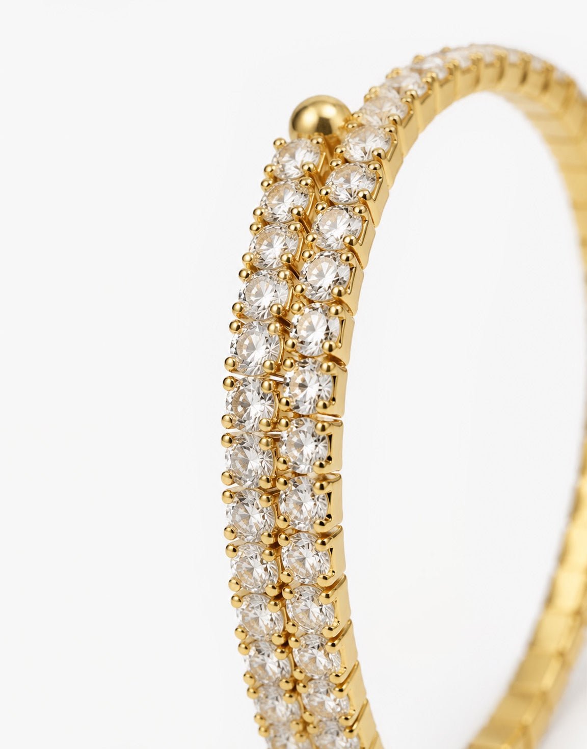 Gouden Zirkonia Stenen Bangle - Armband - Olivia & Kate