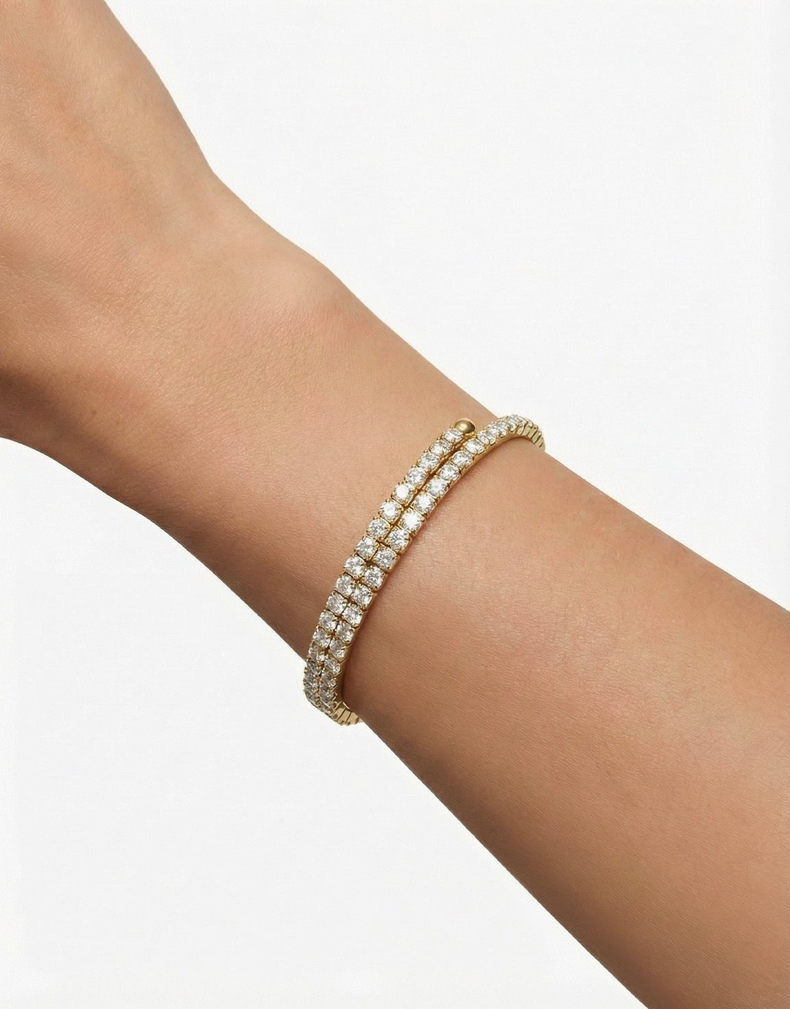 Gold Zirconia Stone Bangle - Bracelet - Olivia & Kate