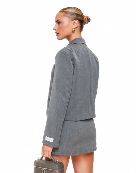 Grijze F/W Edit Cropped - Blazer - Olivia & Kate