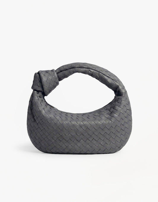 Grijze Grote Brede Gevlochten - Tas - Olivia & Kate