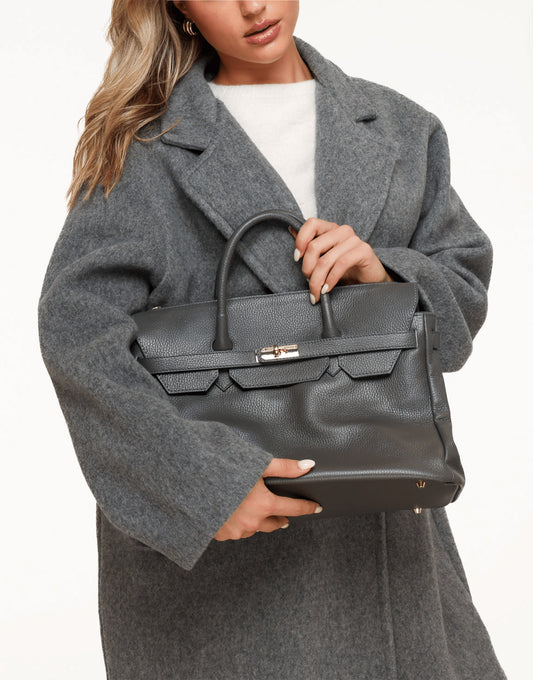 Grey Big Gold Details - Bag