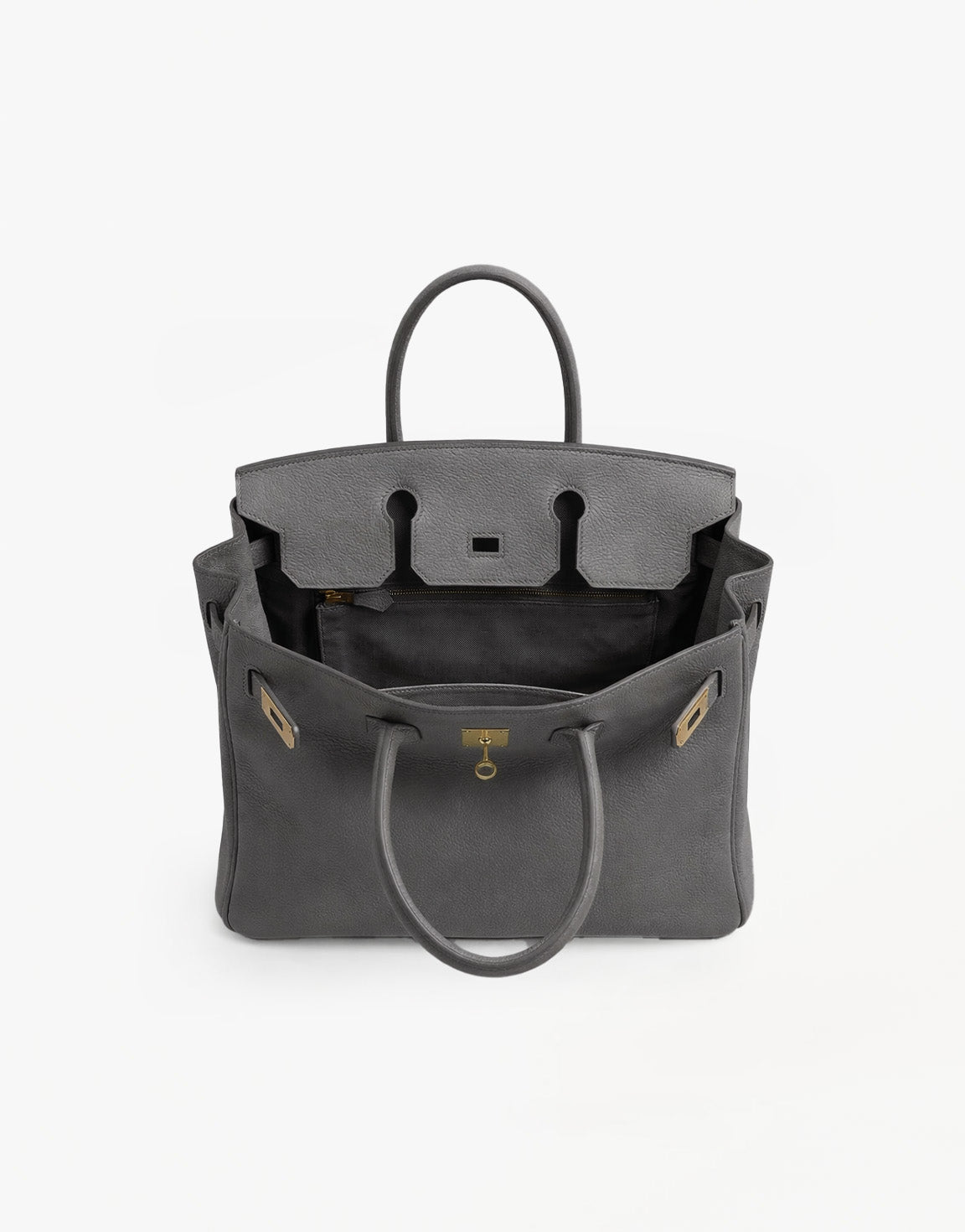 Grijze Grote Gouden Details - Tas - Olivia & Kate