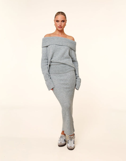 Grijze Stevige Gebreide - Set - Olivia & Kate