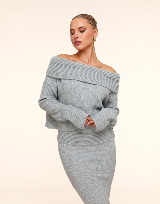 Grijze Stevige Gebreide - Set - Olivia & Kate
