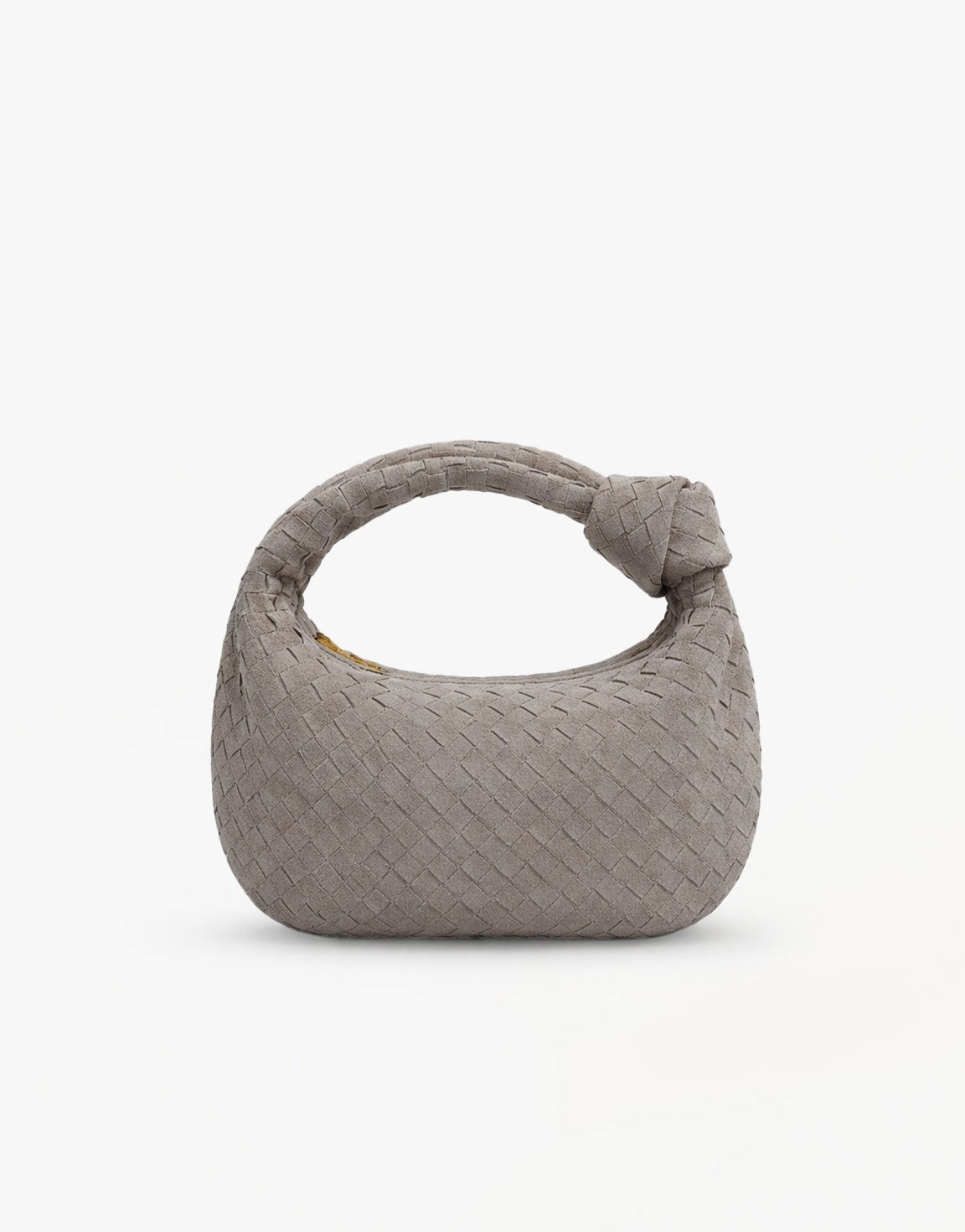 Grijze Suede Middel Gevlochten - Tas - Olivia & Kate