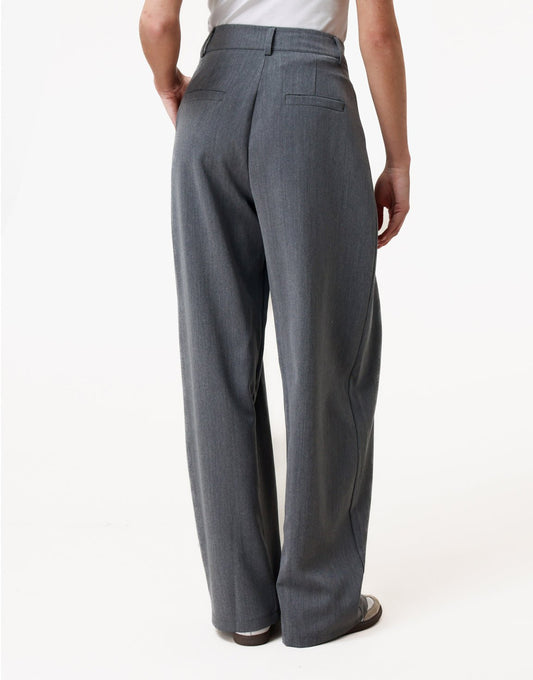 Grijze Wijde Ballon Plooien - Pantalon - Olivia & Kate