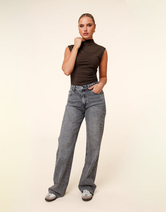 Grijze Wijde Tall - Spijkerbroek - Olivia & Kate