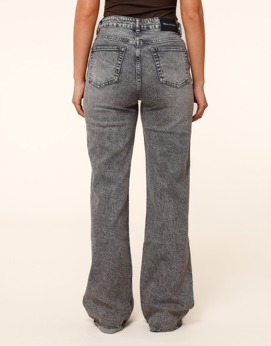 Grijze Wijde Tall - Spijkerbroek - Olivia & Kate