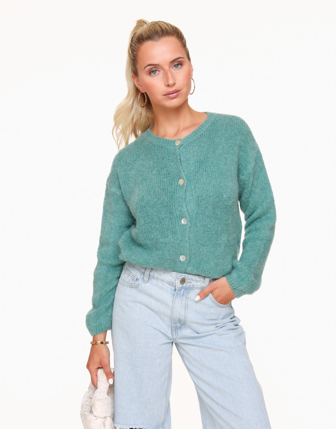 Groene Gebreide - Vest - Olivia & Kate