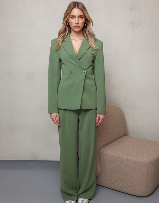 Groene Luxe Rechte - Pantalon - Olivia & Kate
