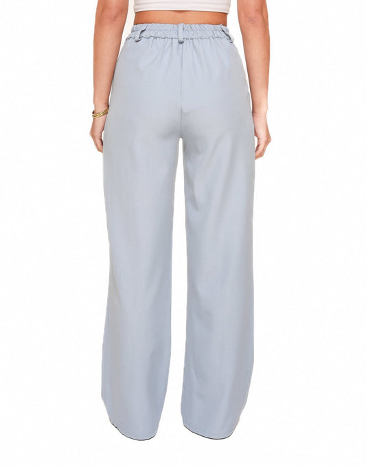 Jeansblauwe Moderne Elastiek Band - Pantalon - Olivia & Kate