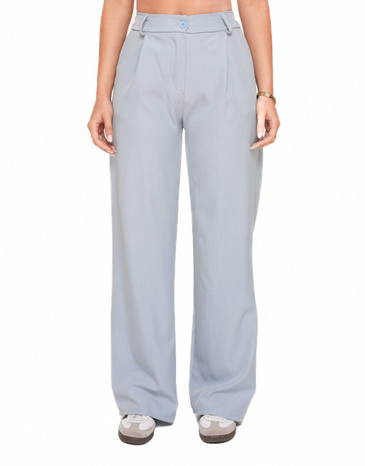 Jeansblauwe Moderne Elastiek Band - Pantalon - Olivia & Kate