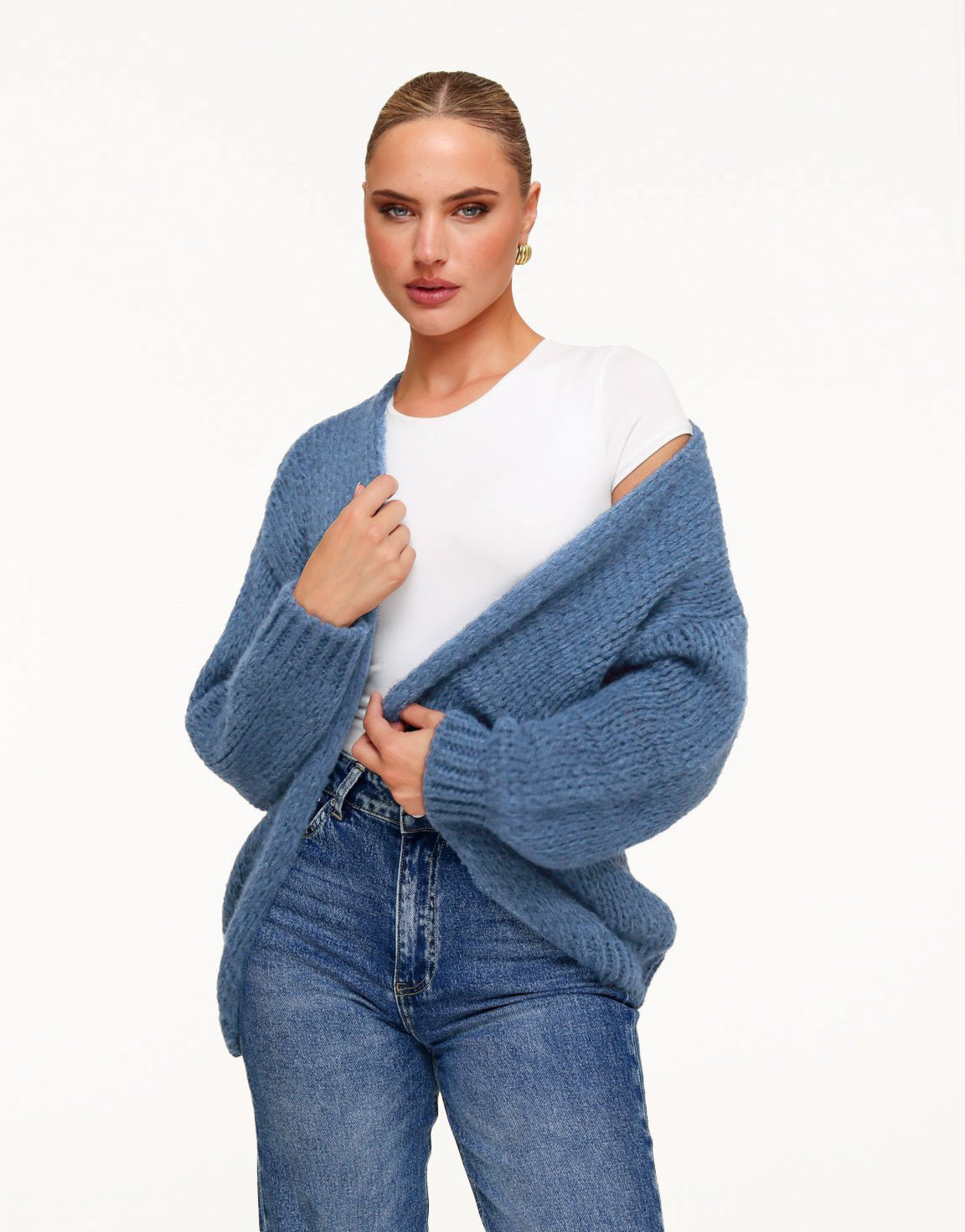 Jeansblauwe Wollen - Vest
