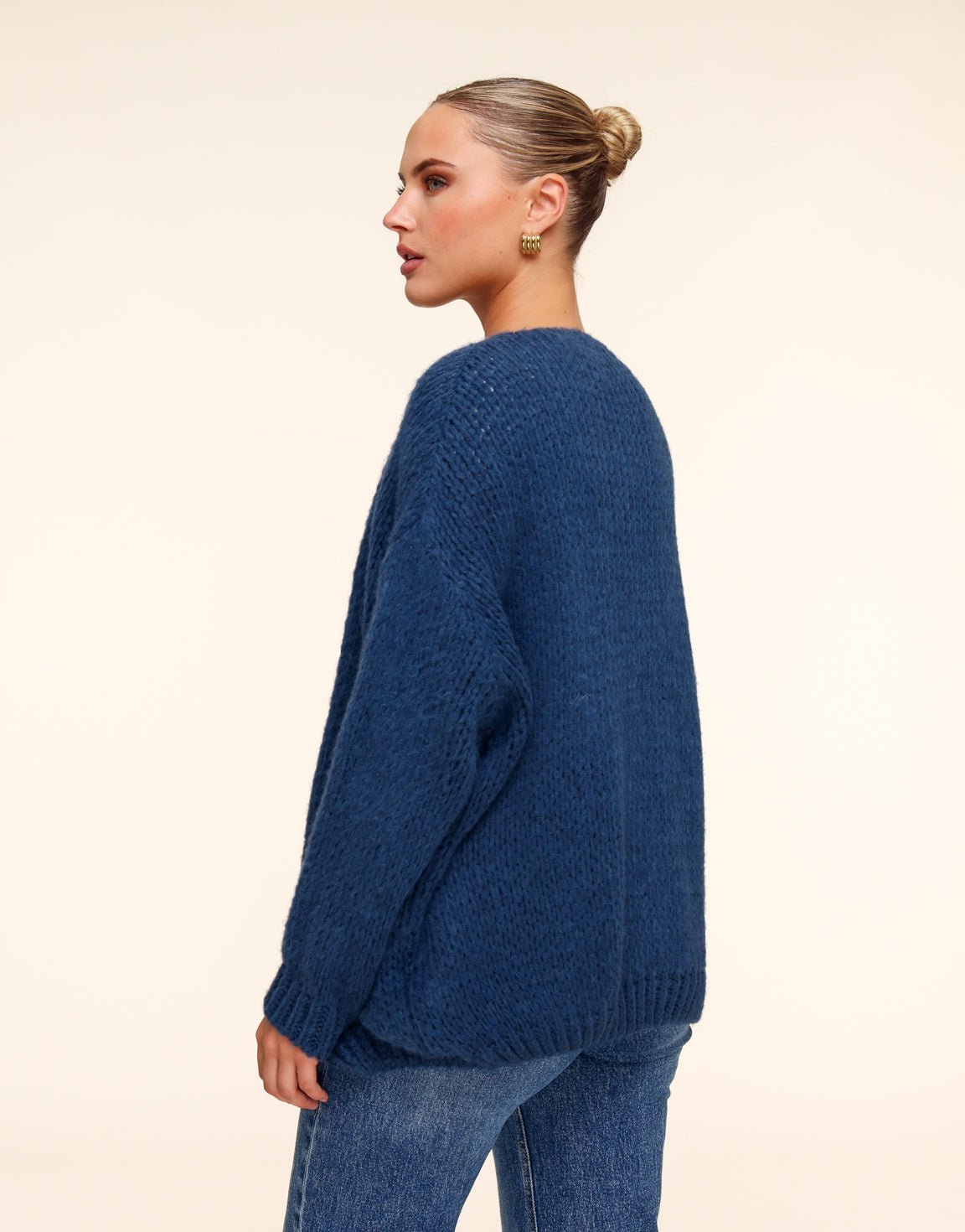 Jeansblauwe Wollen - Vest - Olivia & Kate