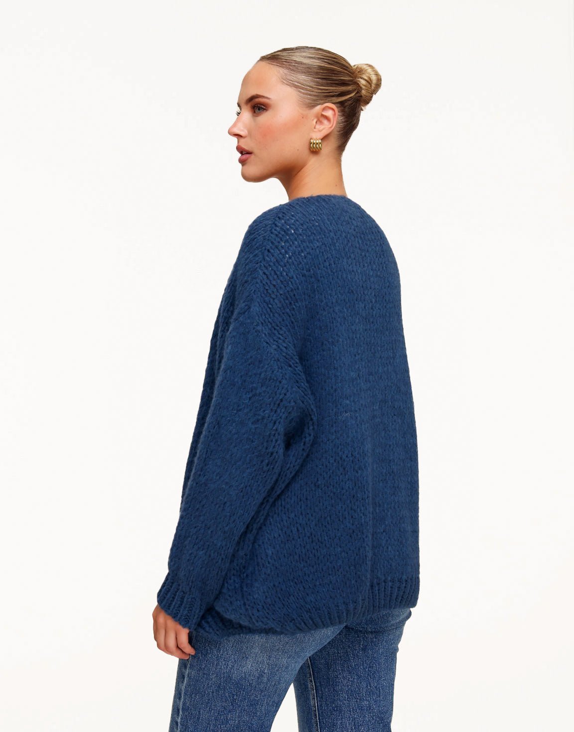 Jeansblauwe Wollen - Vest - Olivia & Kate