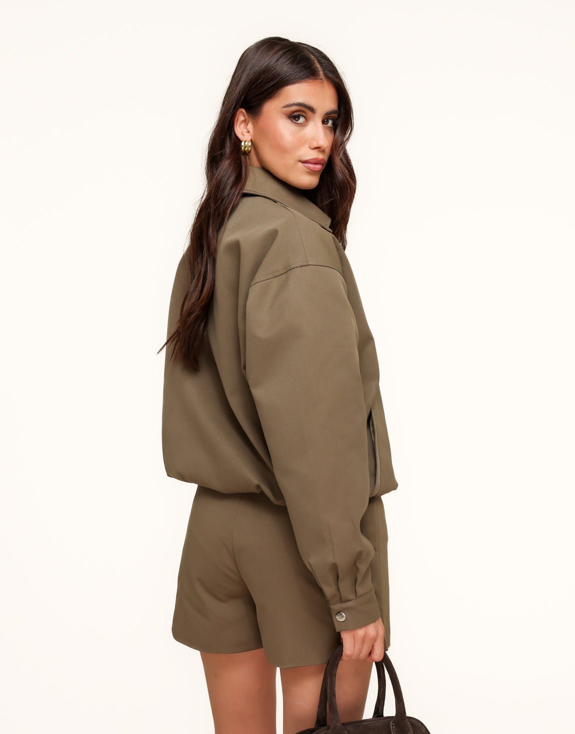 Khaki Bomber met Zakje - Jas - Olivia & Kate