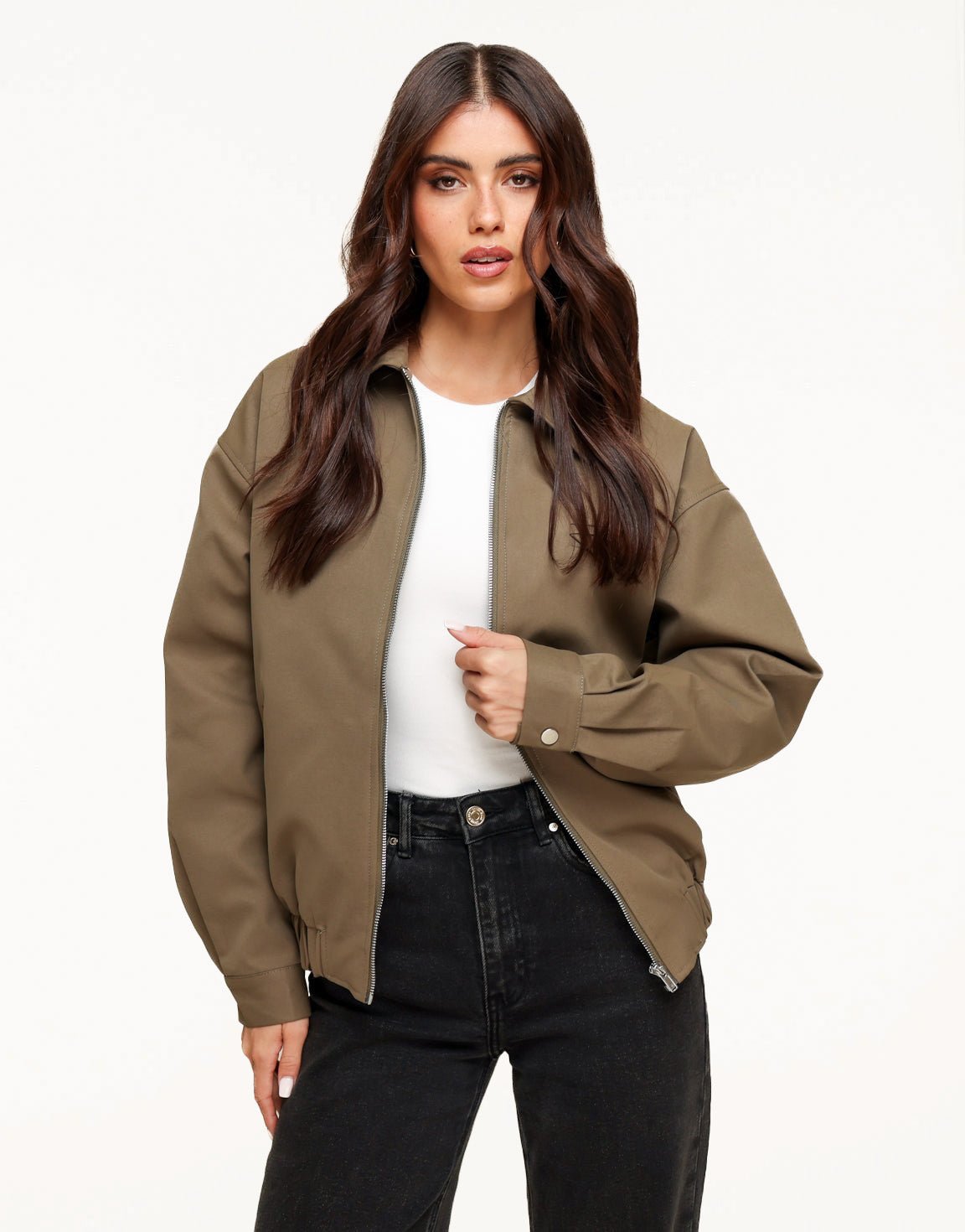 Khaki Bomber met Zakje - Jas - Olivia & Kate