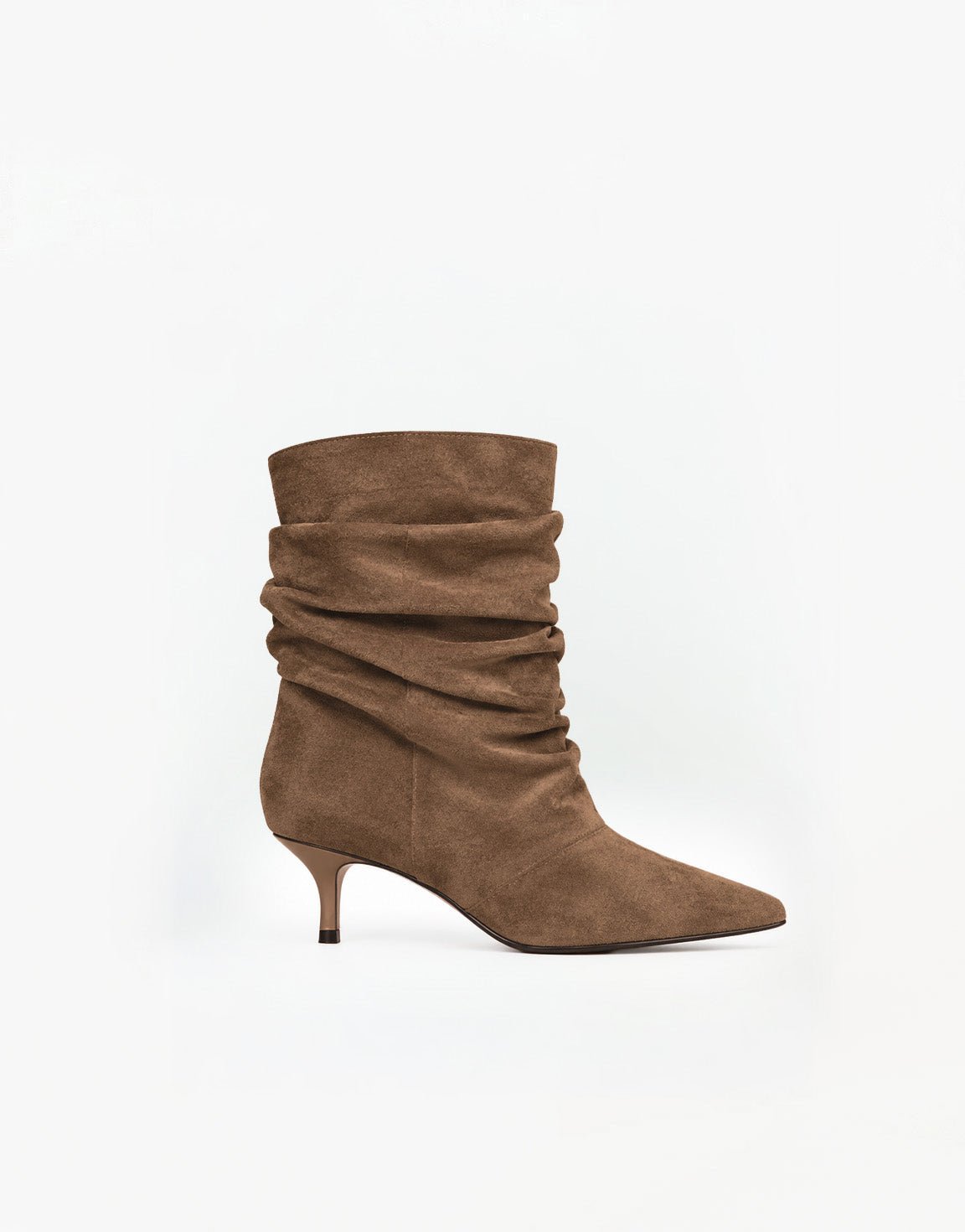 Khaki Faux Suede Lage Hak - Laarzen - Olivia & Kate