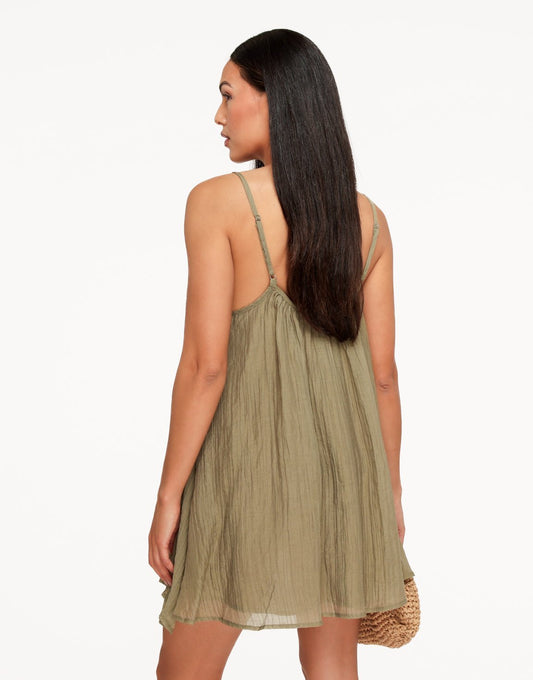 Khaki Flowy - jurk - Olivia & Kate