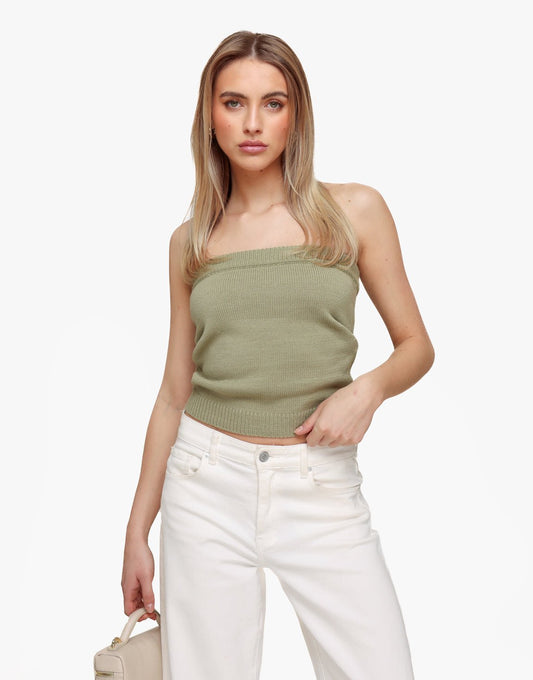 Khaki Gebreide Tube - Top - Olivia & Kate