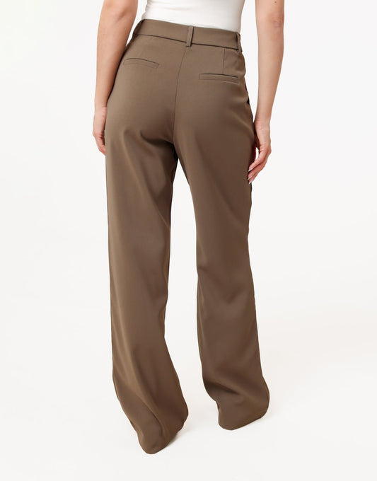 Khaki Luxe Rechte - Pantalon - Olivia & Kate
