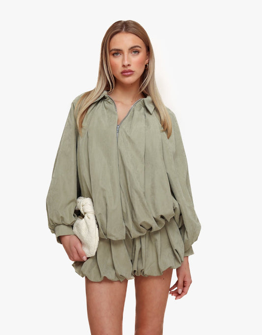 Khaki Petite Ballon - Short - Olivia & Kate