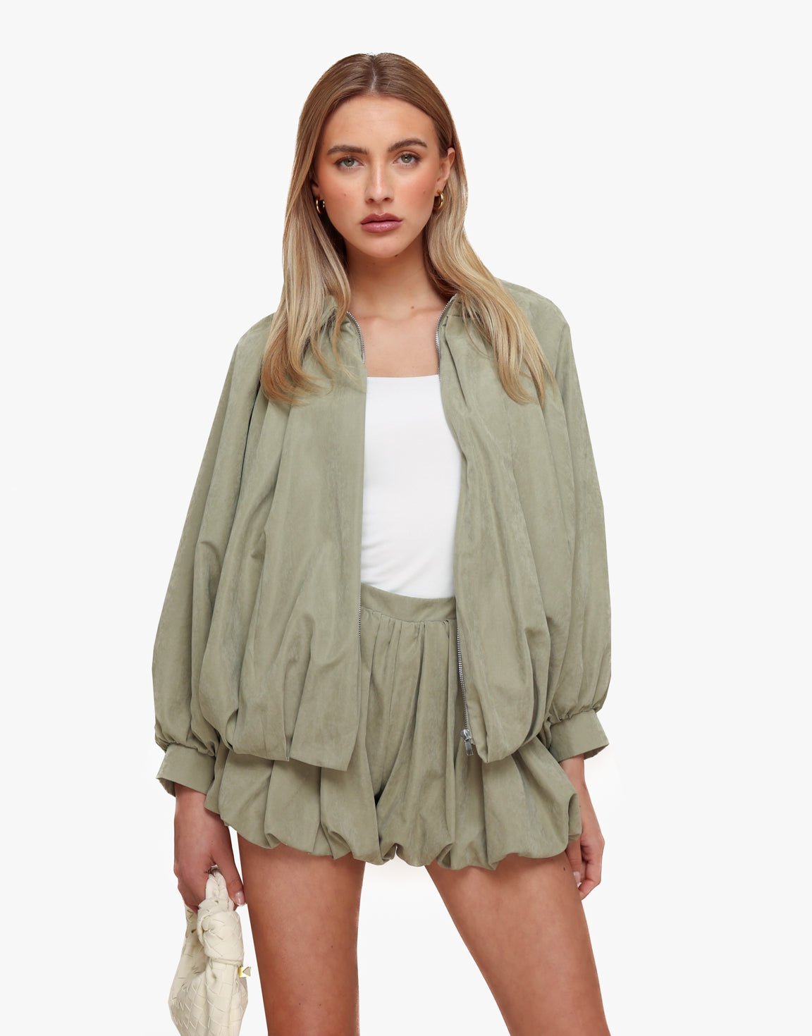 Khaki Petite Ballon - Short - Olivia & Kate