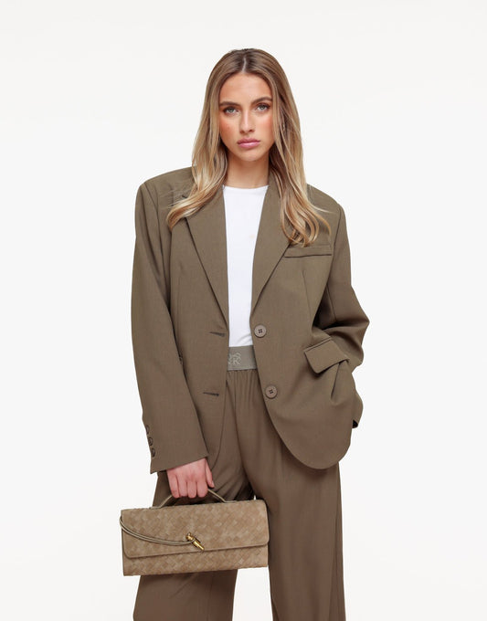 Khaki Rechte O&K Detail - Blazer - Olivia & Kate