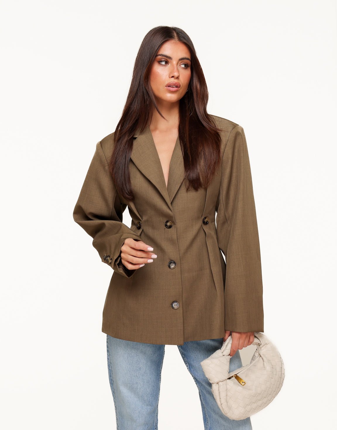 Khaki Stevige Classic Detail - Blazer - Olivia & Kate