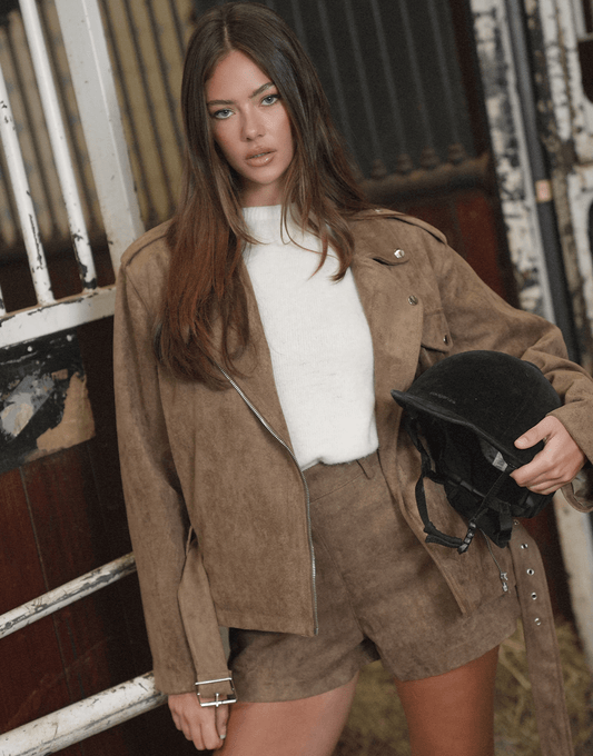 Khaki Suede - Short - Olivia & Kate