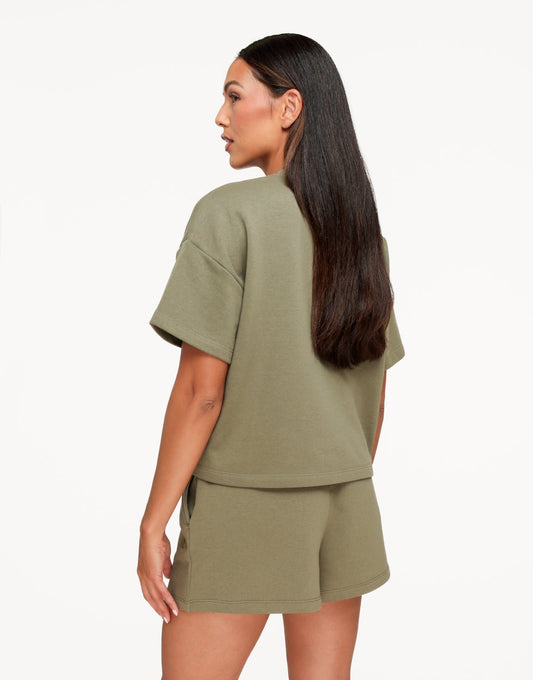Khaki Wijde T-shirt The Sport Edit - Set - Olivia & Kate