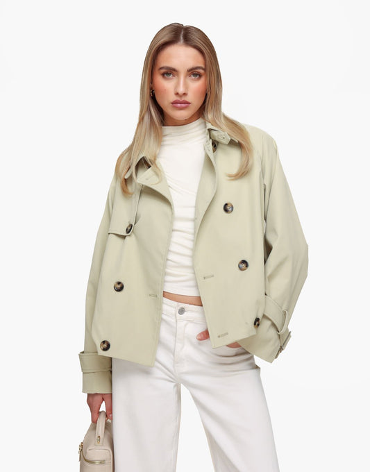 Licht Khaki Trench Bomber - Jas - Olivia & Kate