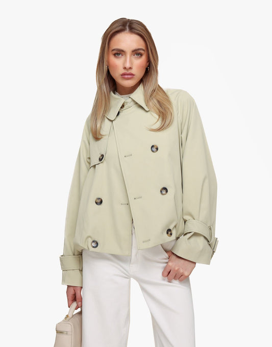 Licht Khaki Trench Bomber - Jas - Olivia & Kate