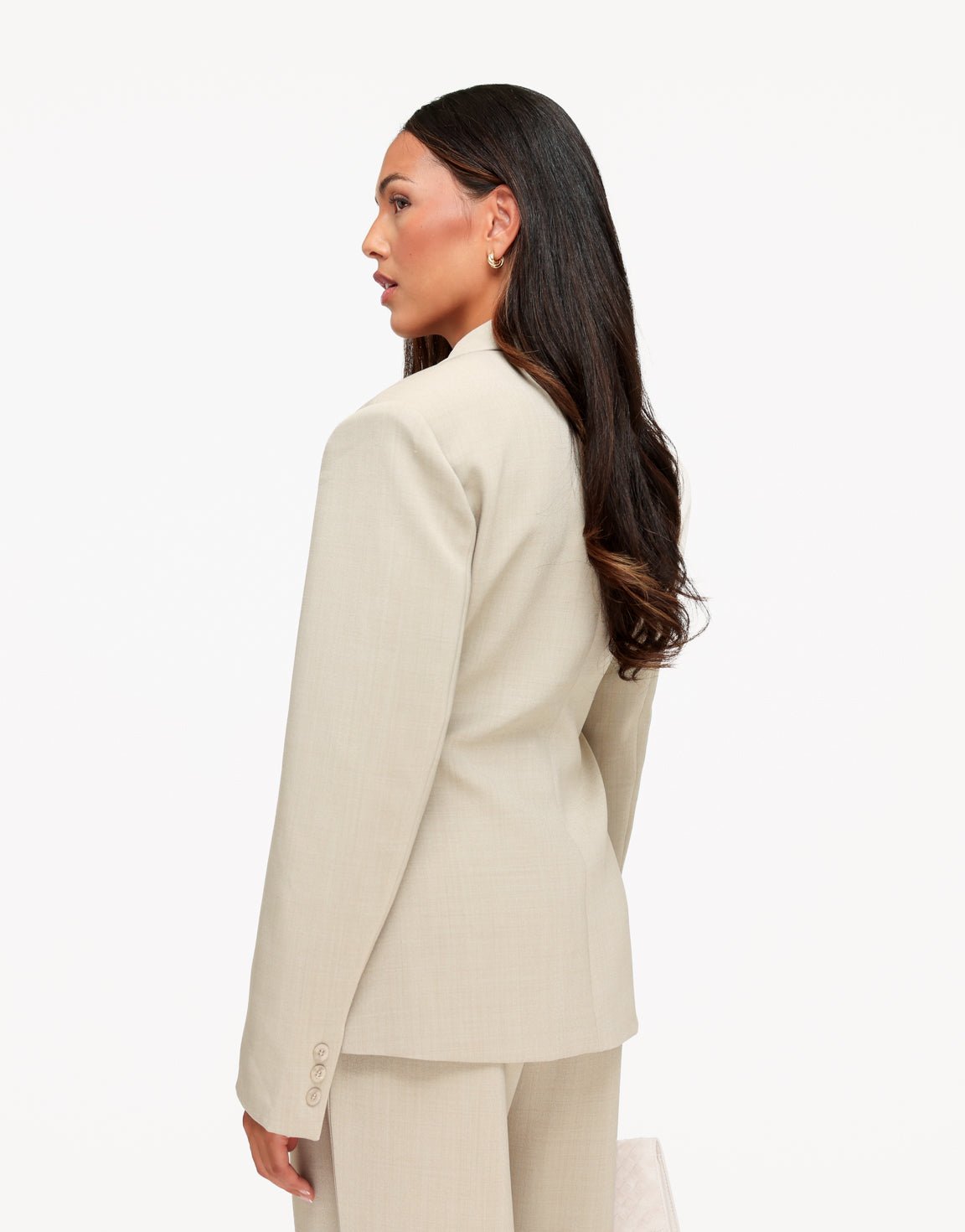 Licht Taupe Getailleerde LS Luxe - Set - Olivia & Kate